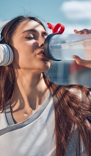 Woman drinking water